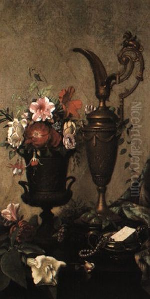 Still Life With Summer Flowers And Ewers - view 1