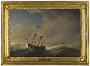 A Flagship Shortening Sail In A Gale A Flagship Shortening Sail In A Gale