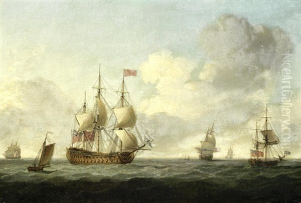 A Vice-admiral Of The Red's Flagship Running Before The Wind, With Other Ships Of Her Squadron In The Near Vicinity - view 1