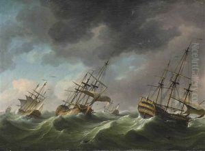 Men-o-war Reefed-down And Riding Out A Gale Men-o-war Reefed-down And Riding Out A Gale