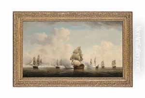 The English Privateer Squadron, Known As The 'royal Family', Capturing A French Ship by Charles Brooking