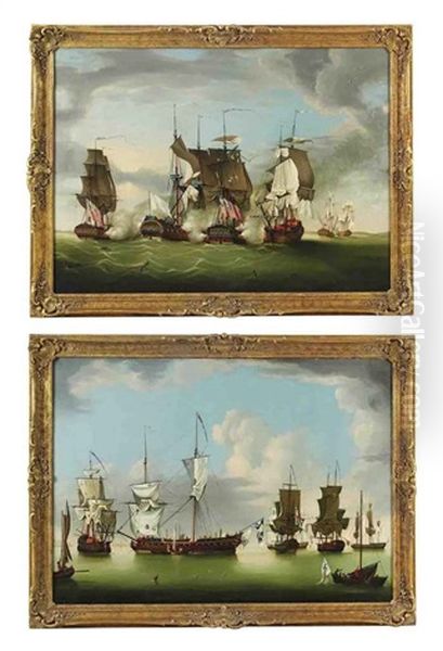 A Naval Engagement Off The Isle Of Man (+ The Fleet Off The Isle Of Man; Pair) - view 1