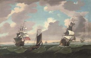 Ships Of The Fleet And Smaller Craft Off An Island