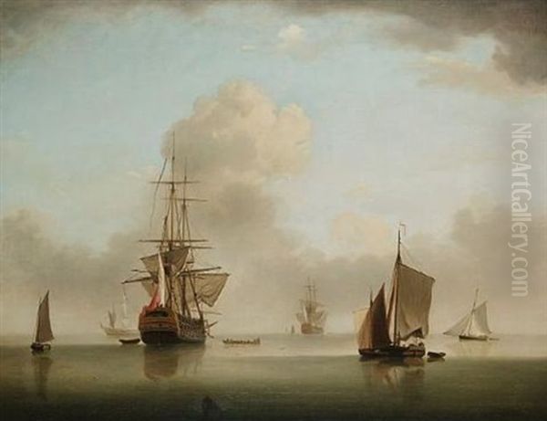 A Flat Calm At The Fleet Anchorage As The Flagship Prepares To Leave - view 1