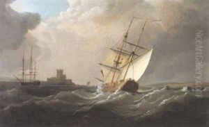 A Brigantine In A Fresh Breeze Off A Fort A Brigantine In A Fresh Breeze Off A Fort