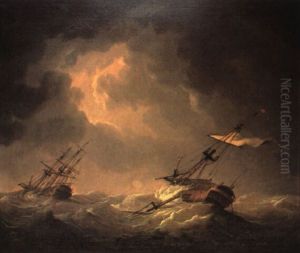 Two Decker In Distress, Both Awash And One Dismantled by Charles Brooking