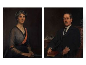 Damenportrait Und Herrenportrait (2 Works) by Frank Brooks