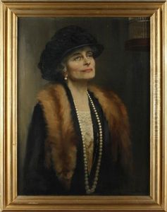 Portrait Of A Woman, Believed To Be The Suffragist Emmeline Pankhurst by Frank Brooks
