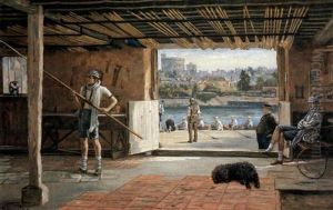 Eton Boat House, View Of Windsor Castle by Henry Jamyn Brooks