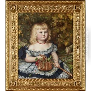 Portrait Of A Young Girl In A Striped Dress Portrait Of A Young Girl In A Striped Dress