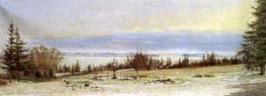 The View From The Garden Of Kent House, Quebec, Overlooking The Isle D'orleans With Quebec City In The Distance by Maria Matilda Brooks
