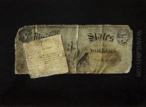 Five Dollar Bill With Clipping by Nicholas Alden Brooks