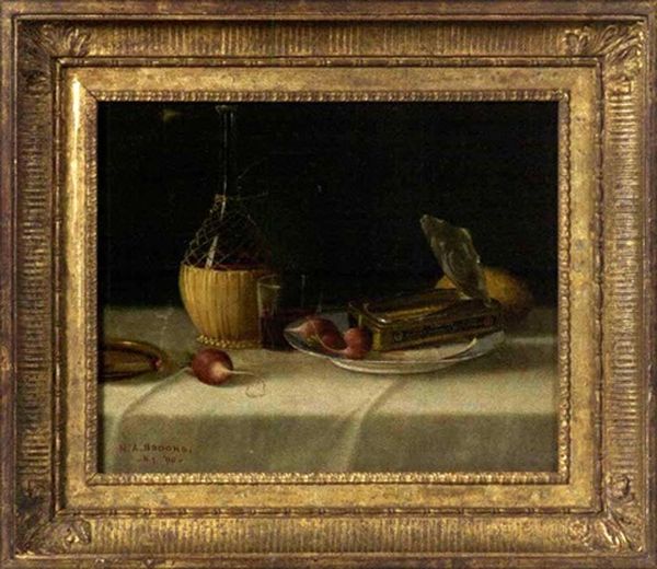 Still Life With Wine, Sardines And Cigar - view 1