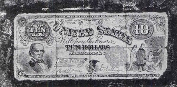 Ten Dollar Bill, Trompe L'oeil - view 1