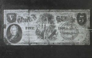 Five Dollar Note/a Trompe L'oeil