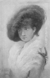 Woman In A Red Feathered Hat by Nicholas Alden Brooks