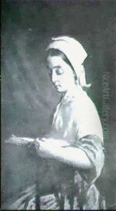 Young Lady Reading by Thomas Brooks