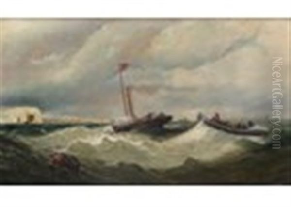 A Lifeboat Under Tow In Heavy Seas Off The East Coast - view 1