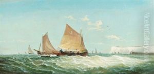 Boats Off The Shore by William (of Ramsgate) Broome