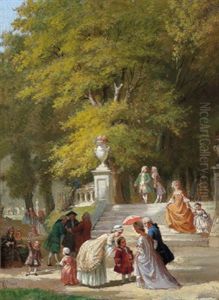 Elegante Gesellschaft Im Park by Jean Jacques Zuidema Broos