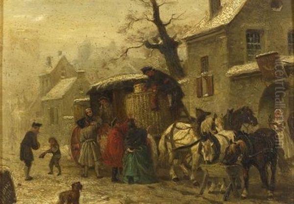 The Arrival At The Inn On A Winter's Evening - view 1