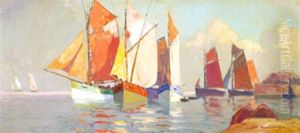 Thoniers Sous Voiles by Leon Esperance Broquet