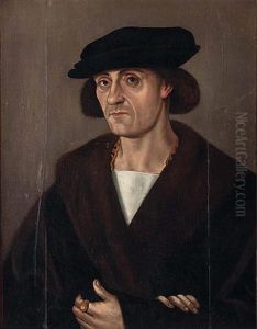 Portrait Eines Deutschen Kaufmanns Mit Schwarzer Kappe