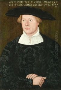 Portrait Of Wolff Fuerleger, Aged 32, Three-quarter Length, Wearing An Embroidered Black Coat