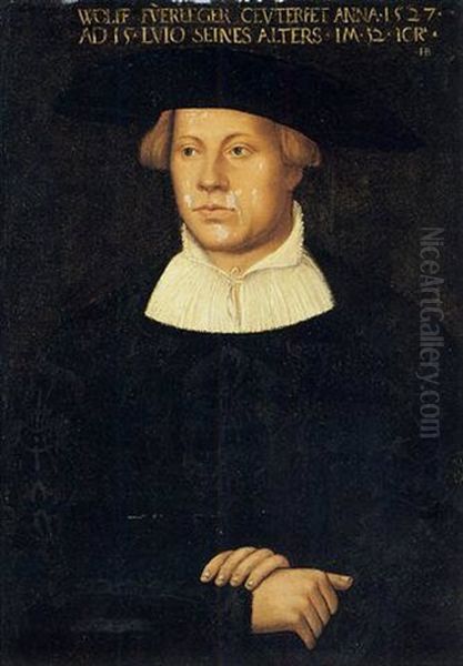 Portrait Of Wolff Fuerleger Wearing An Embroidered Black Coat - view 1