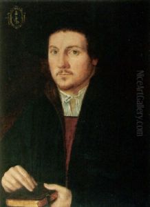 A Portrait Of A Man (a Doctor?) Wearing A Black Fur-lined Cape, Black Hat And Holding A Book