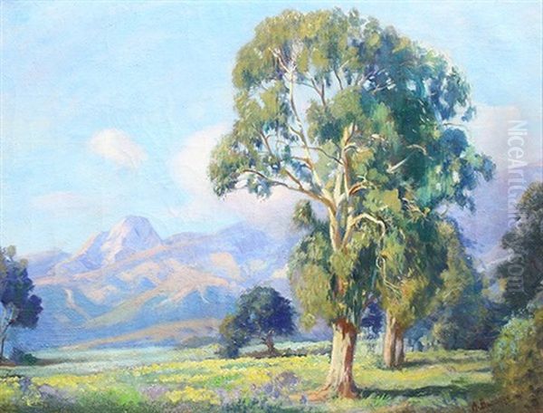 Santa Barbara Landscape With Eucalyptus - view 1