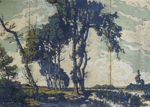 Paysage Aux Grands Arbres by Eugene Brouillard
