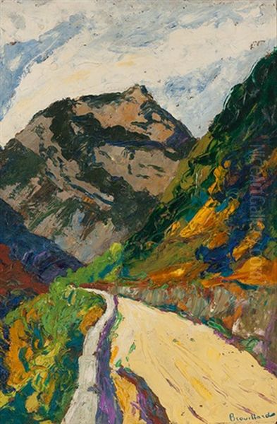 Gebirgslandschaft Mit Passstrasse - view 1
