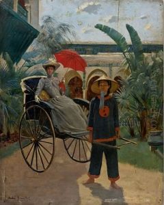 Parisienne En Pousse-pousse by Pierre-Andre Brouillet