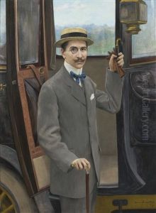 Young Man By A Carriage by Pierre-Andre Brouillet