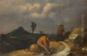 Landschaft Mit Zwei Bauern by Adriaen Brouwer