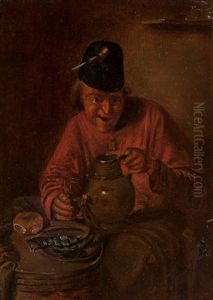 Portrait Of A Laughing Man by Adriaen Brouwer