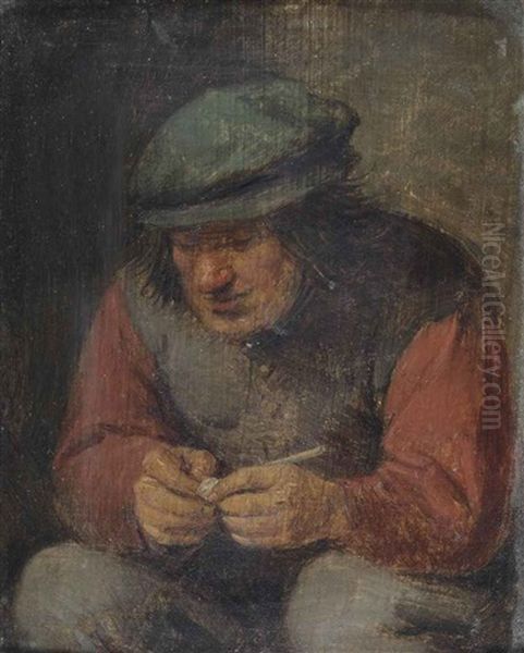 A Peasant Holding A Pipe - view 1