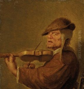 Das Gehor. Geige Spielender Mann by Adriaen Brouwer