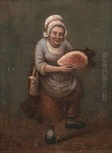 Marktfrau, Einen Schinken Tragend by Adriaen Brouwer