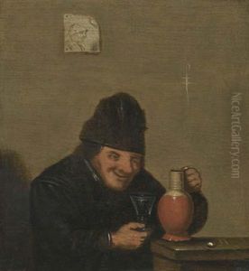 Weintrinker Mit Krug by Adriaen Brouwer