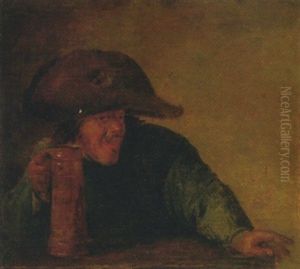 A Boor Holding A Tankard by Adriaen Brouwer