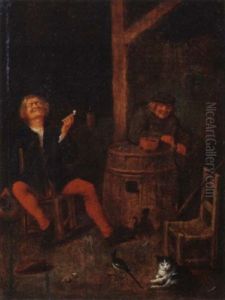 Boors Smoking In A Barn
