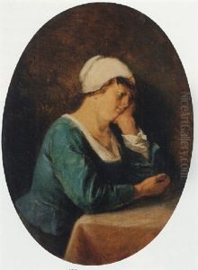A Maid, Resting Her Head On Her Hand (sloth) by Adriaen Brouwer