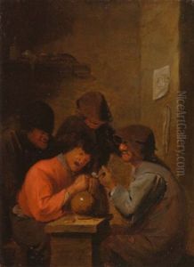 Zecher Und Raucher In Der Schenke by Adriaen Brouwer