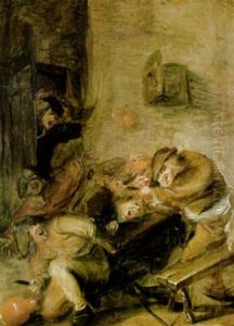 Raufende Bauern by Adriaen Brouwer