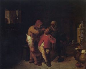 A Dentist At Work In An Interior by Adriaen Brouwer