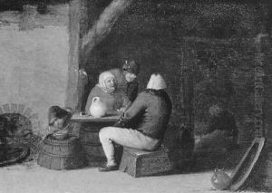 Bauerliches Kucheninterieur by Adriaen Brouwer