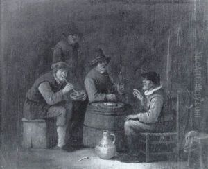 Buveurs Et Fumeurs Dans Une Taverne by Adriaen Brouwer