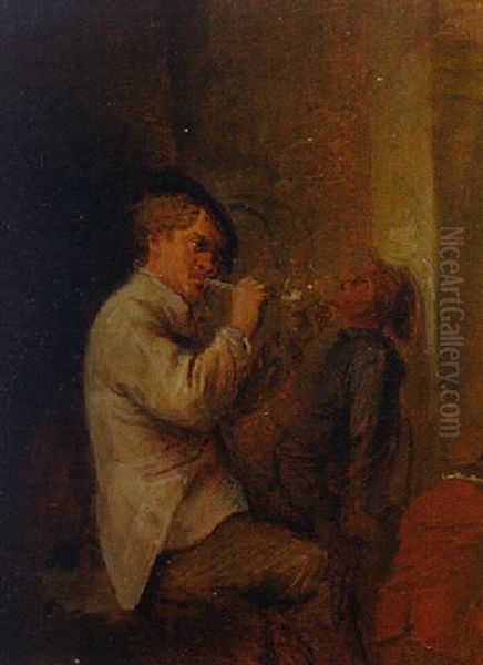 Boors Smoking And Drinking In An Interior - view 1
